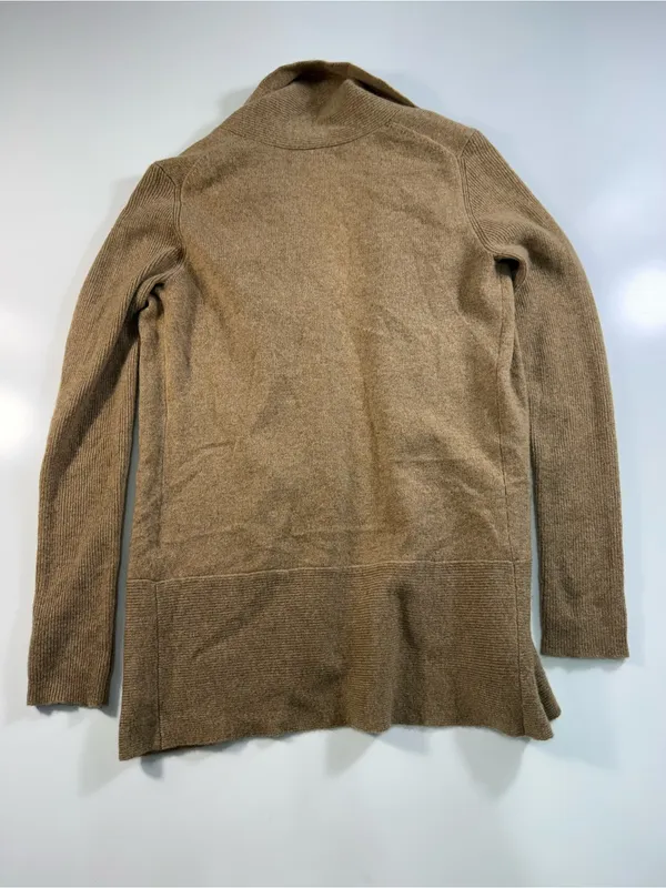 Cashmere Charter Club Relaxed Open-Front Cardigan in Camel Brown - Image 8
