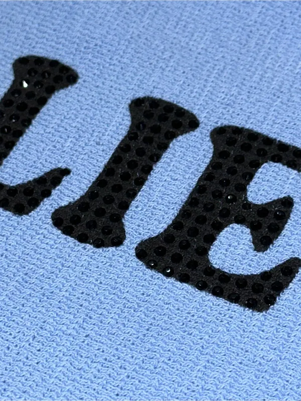 Boys Lie Women’s Size XS Light Blue 1-800 Revamped Rhinestone Track Joggers - Image 6