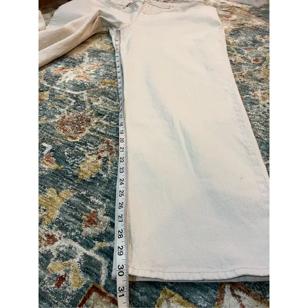 Abercrombie & Fitch NWT High Rise 90s Relax Jean denim&faux leather sz 34 (18R) - Image 8