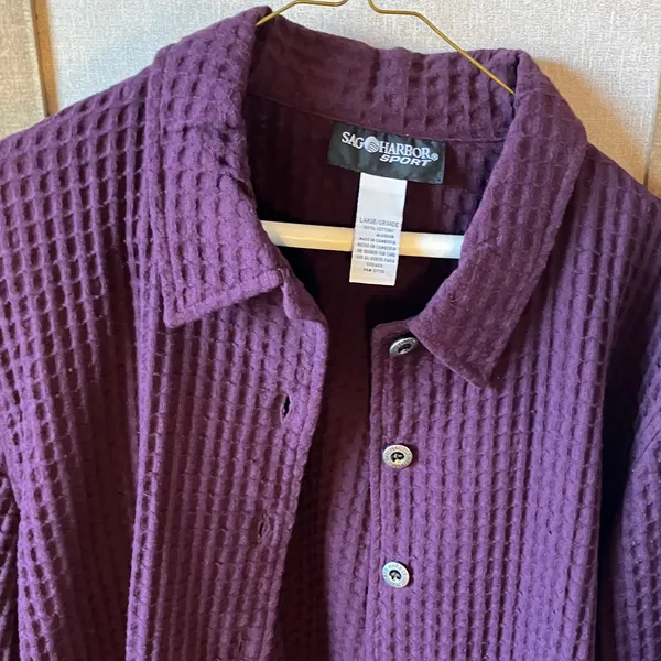 FINAL MARKDOWN Sag Harbor Sport Textured Plum unlined jacket large - Image 3