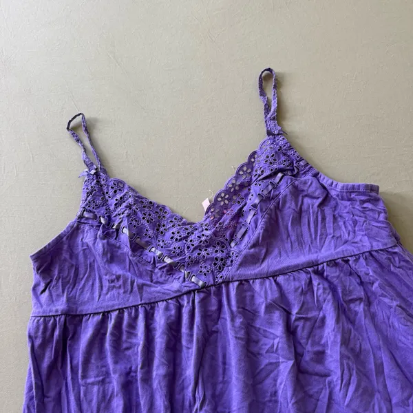 Y2K Era Victoria’s Secret Eyelet Trim Babydoll Nightgown - Image 3