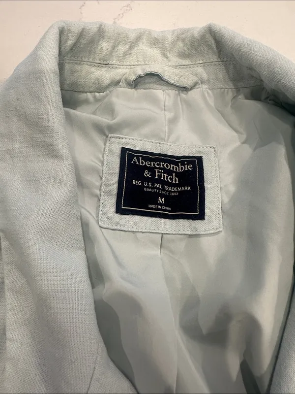 Abercrombie & Fitch Linen and Cotton Blend Blue Blazer size medium - Image 2