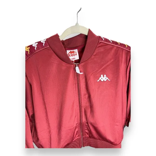Kappa Banda Ponce Women's Large‎ Red Long Sleeve Cropped Track Jacket NWT - Image 2