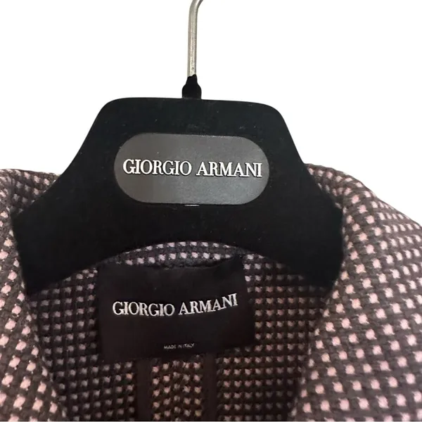 Giorgio Armani Jacket Women 10‎ Gray Pink Double Breasted Military Luxury Career - Image 7