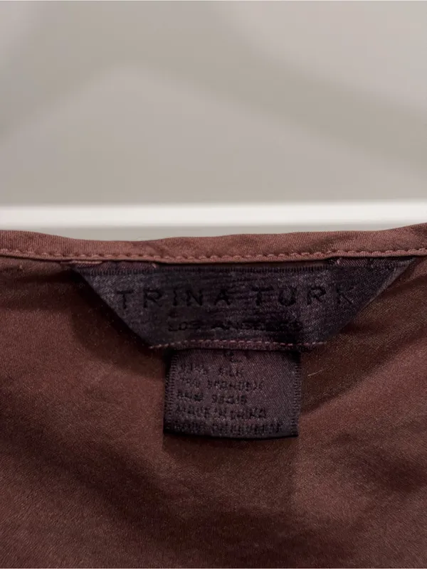 Trina Turk brown Silk Lace Trim Camisole - Image 3