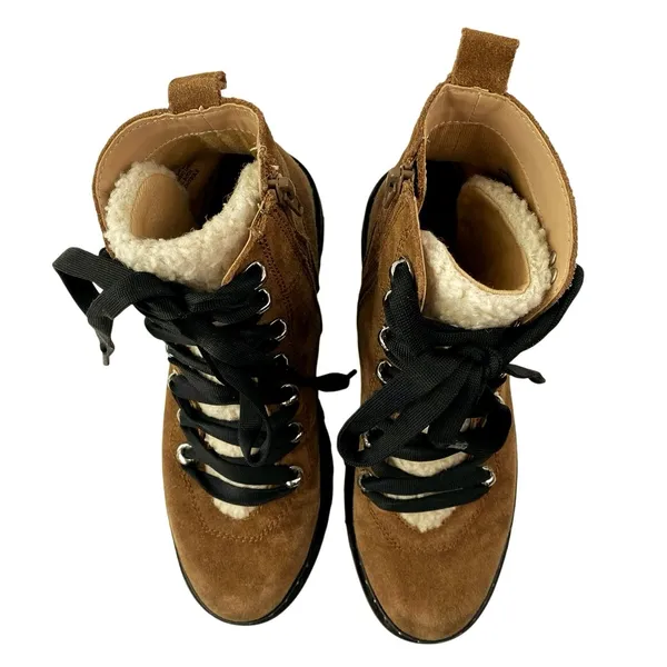 Steve Madden Rainier Women's Brown Suede Leather Lace Up Studded Hiker Boots 8M - Image 2