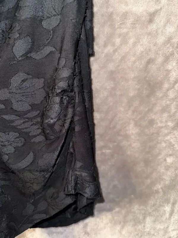 H&M Divided Black Floral Textured Halter Neck Mini Dress Size M - Image 2