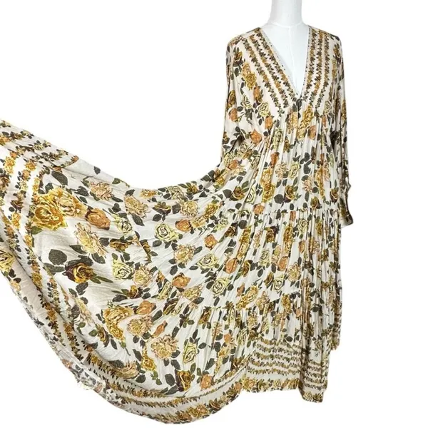 Free People Ethereal Dainty Row of Roses Floral Maxi Dress Size Small - Image 5
