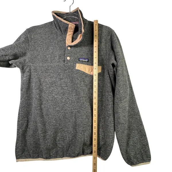 Patagonia Synchilla‎ Fleece Snap-T Pullover Gray Peach XS Lightweight Gorpcore - Image 7