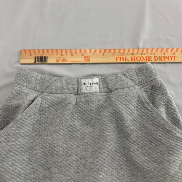 Offline by Aerie Heather Gray Quilted Mini Skort with Pockets Womens Small - Image 4