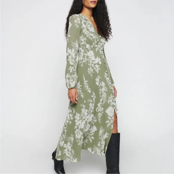 Reformation Brogan Dress in‎ Willow floral midi sz 4 - Image 3
