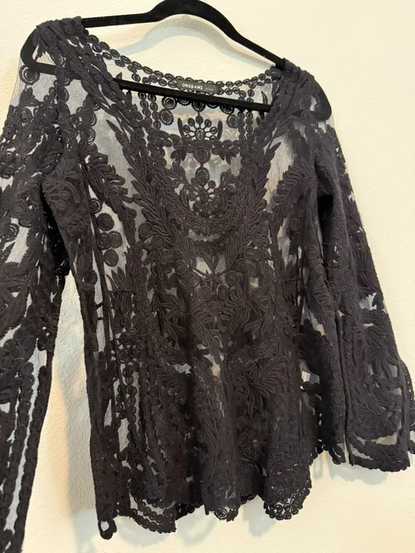 Free People Black Lace Top - Image 2