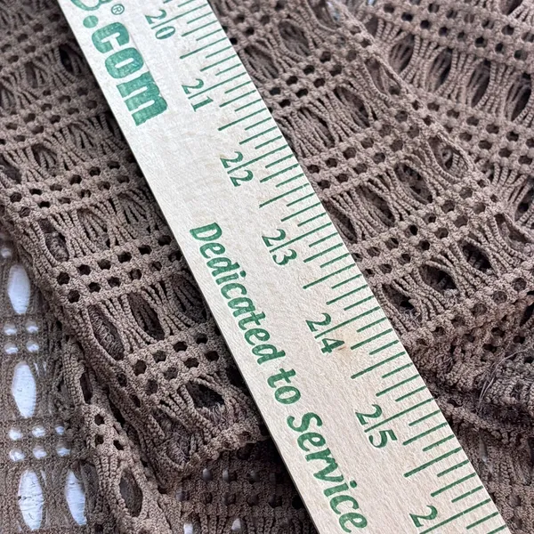 Tunnel Vision Women's XXL Crochet Duster Open Cardigan Taupe Boho Long Sleeve - Image 10
