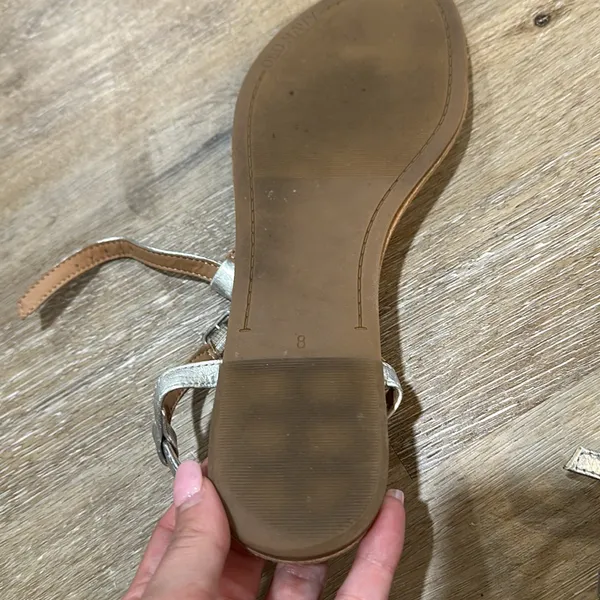 Silver Strappy Sandals - worn only one time - size 8 - Image 2