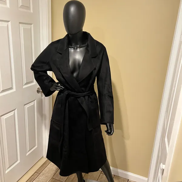 Wool Trench Coat Winter Jacket Parka Bomber Office Coat Wool Jacket Fall Jacket Black - Image 6