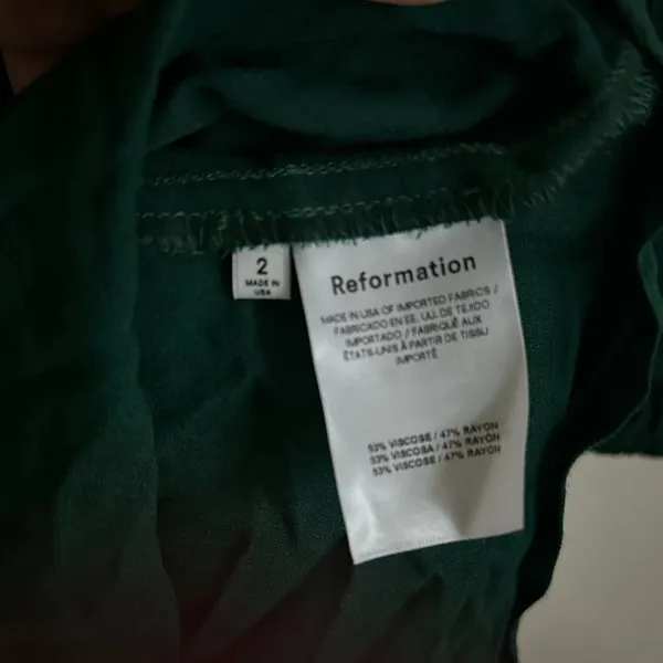 Reformation‎ Mica Emerald Green Long Sleeve Square Neck Midi Dress NWT 2 - Image 7