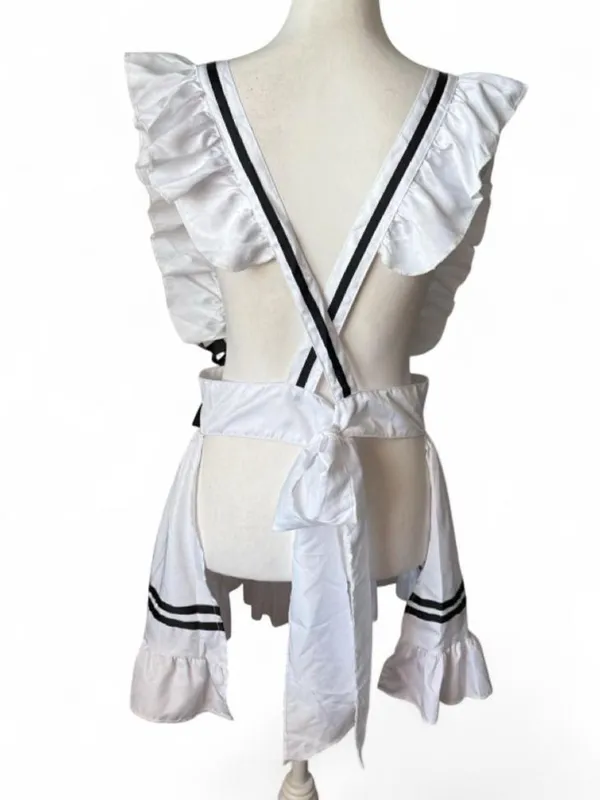 Ruffle Maid Costume Apron White Size XL - Image 4