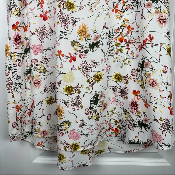 Pleione Women's Floral Print Sleeveless Blouse White Multi Size Large (L) - Image 5