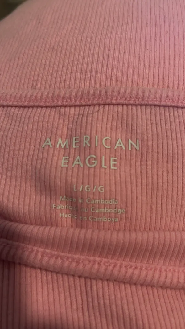 Pink Ribbed American Eagle Tank Top large  - Image 3