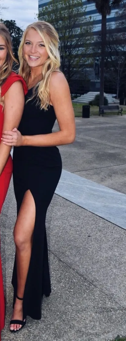 Windsor Black Formal One-Shoulder High Slit Dress - Image 2
