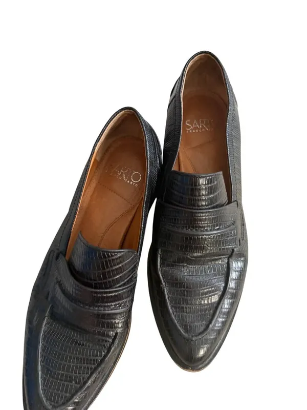 FRANCO SARTO Black Leather Loafers Size US 8 - Image 8
