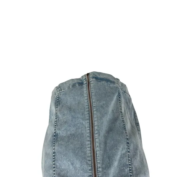 Free People Modern Femme Denim Jumper Dress Zip Front Overall Mini Size‎ 10 NWT - Image 7