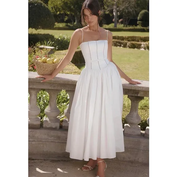 House of Cb Ysabella White Cotton Maxi Sun Dress - Image 2