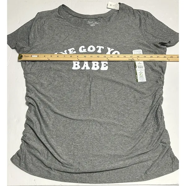 NWT Time and Tru Women's XL Gray "I've Got You Babe" Maternity Graphic Tee Shirt - Image 6