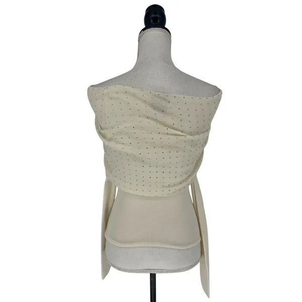 Le Superbe Aura Embellished Off-The-Shoulder‎ Sweater in Snow - Image 14