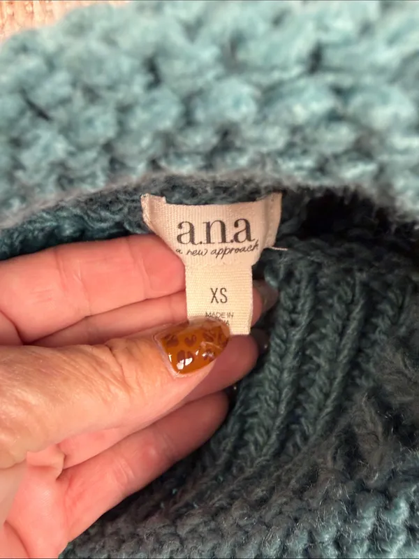 a.n.a. Teal Turtleneck Chunky Knit Sweater - Women - Image 2