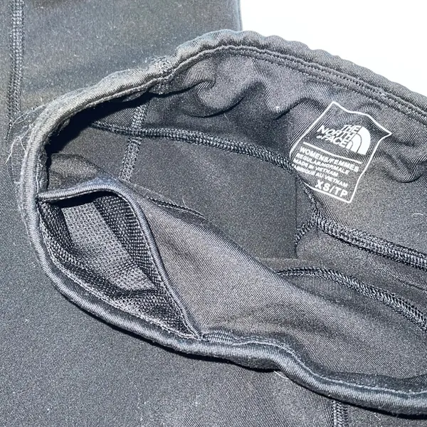 The North Face knit pants pull on XS mid rise black logo wide leg womens stretch - Image 9