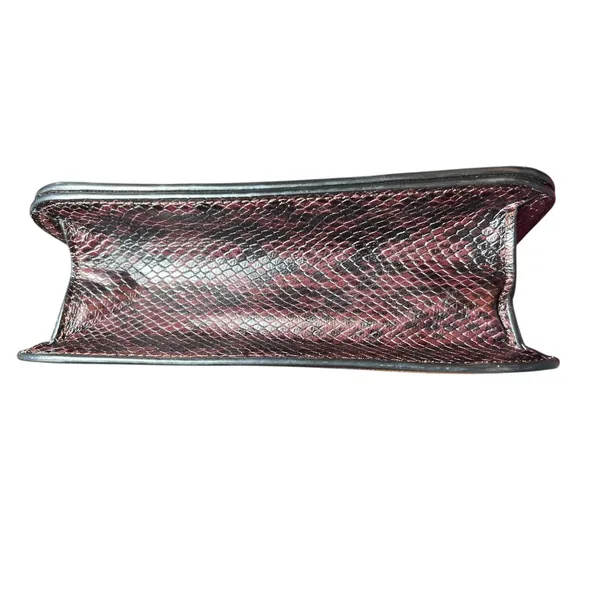 Coach C6777 Snake Embossed Cross Body Metallic Cherry Oxblood Pebbled Leather‎ - Image 3