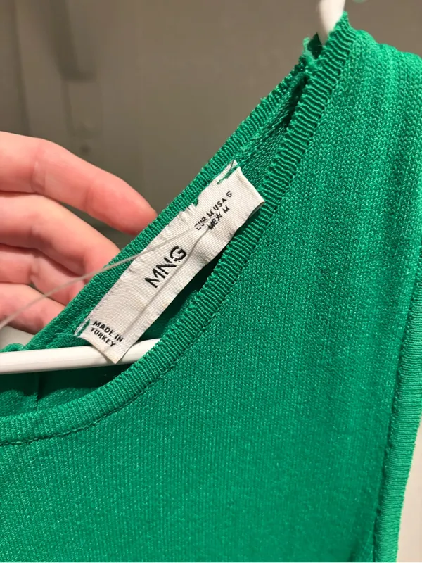 Mango Bright Green Knit Tank Dress - Image 2