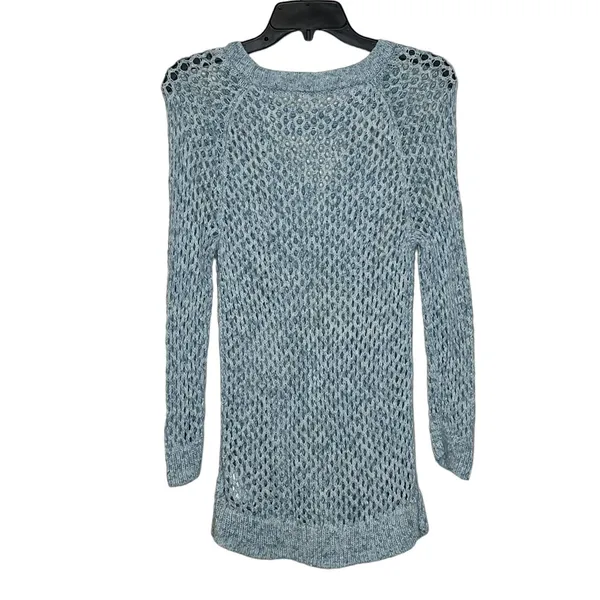 Gap Open Knit Sweater Size‎ Medium Blue Womens Cotton Nylon Blend LS - Image 7