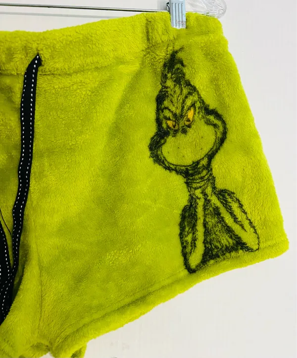 Dr Seuss The Grinch Fuzzy Shorts - Image 2