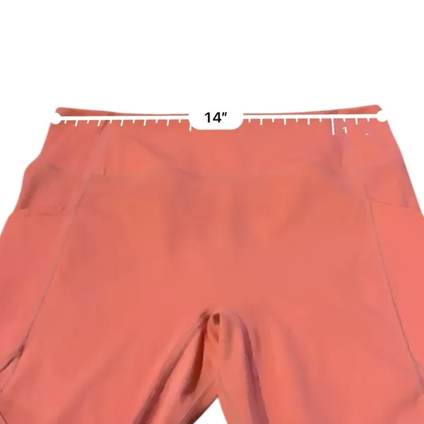 Le‎ Ore Coral Pink High Rise Cropped Pull-On Leggings Sz L - Image 12