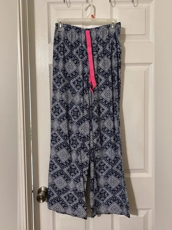 Bobbie Brooks Blue Patterned Lounge Pants - Image 2