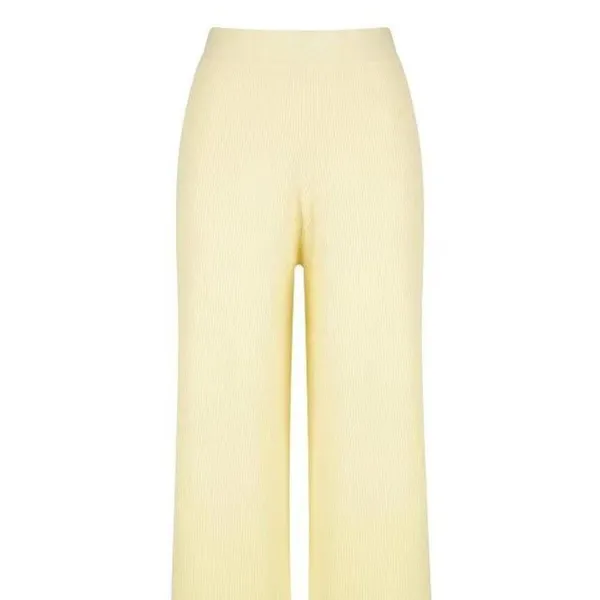 Charlie Holiday Delilah Butter Ribbed Knit High Rise Wide Leg Lounge Pants - Image 3