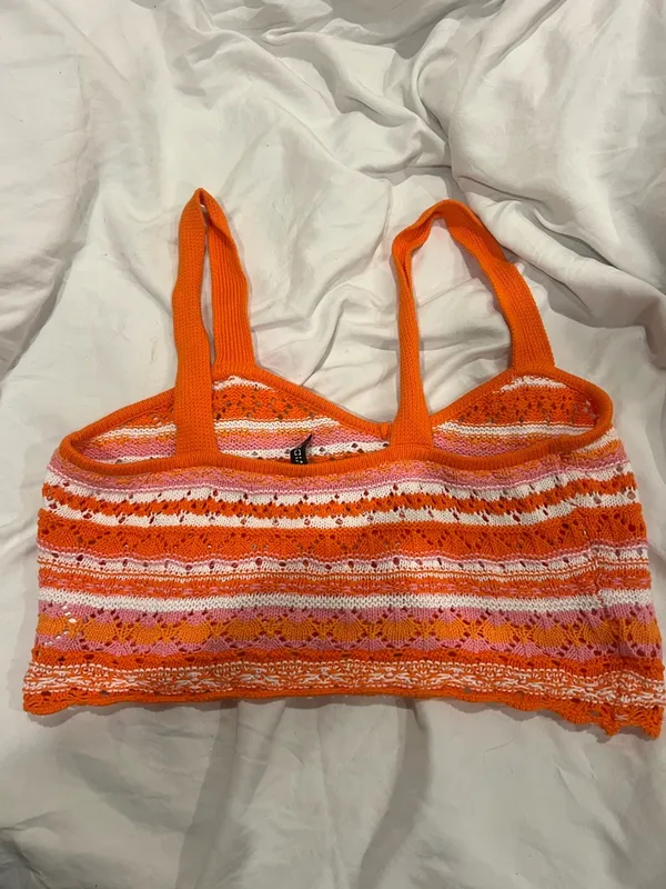 wild fable Orange, Pink & White Knit Crop Tank - Image 2