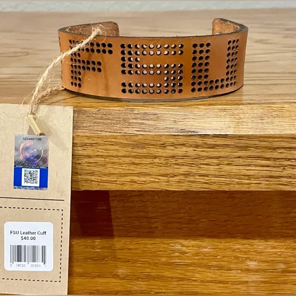 Florida State Seminoles FSU Handcrafted Leather Cuff Bracelet - NWT - Image 6