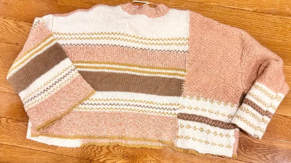 Sincerely Jules super trendy ombré cropped cable knit, sweater 100% cotton XL - Image 6