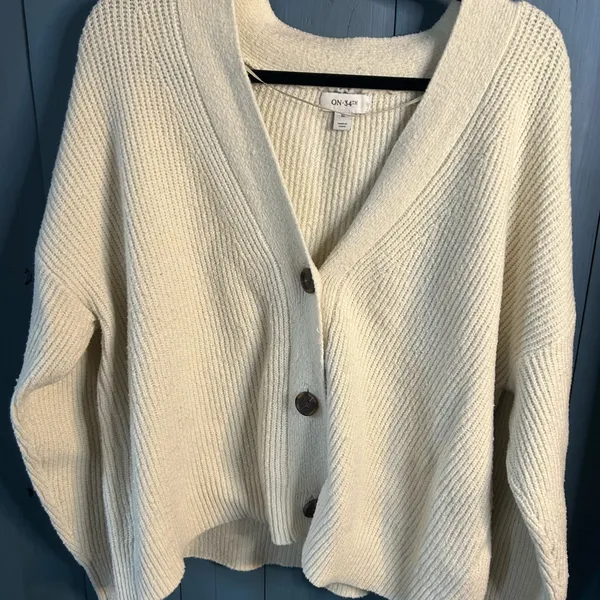 Chic Cream Cardigan Sweater | Size XL - Image 2