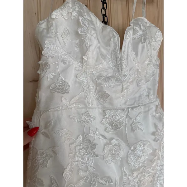 NWT Lulus Immense Elegance White Floral Embroidered Bustier Mini Dress Party M - Image 4