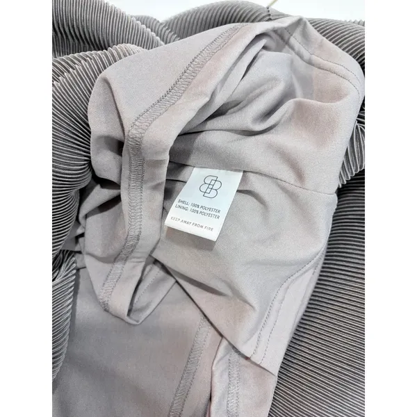 Baltic Born Maxi Dress Grey Micro Pleated V-Neck Short Sleeve XXXL - Image 10