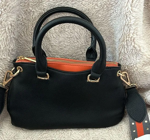 Dream Control Purse Black & Orange Satchel Crossbody Strap Rocker Boho Festival - Image 2