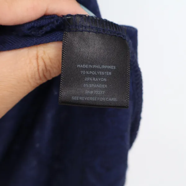 Simply Vera Tank Top Womens M Vera Wang Navy Blue Floral Burnout Excellent - Image 4