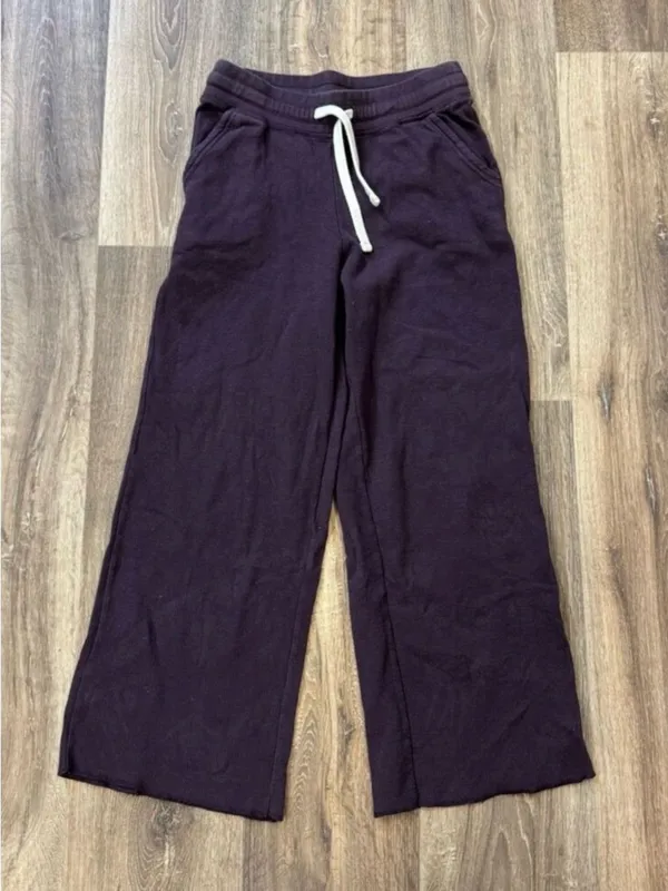 Pact Organic Purple Waffle Knit Wide Leg Pants Women’s Small - Image 2