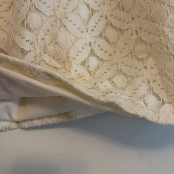 Pins And needles Size‎ 12 Lace Cream Mini Skirt Zipper Back Liner Feminine Girly - Image 6