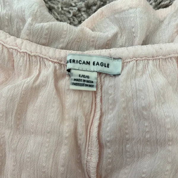 American Eagle light pink tie back tank top Sz L - Image 5