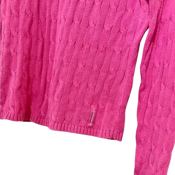 Ralph Lauren Polo Pink Cable Knit‎ Crewneck Pullover Sweater Size M Medium - Image 4